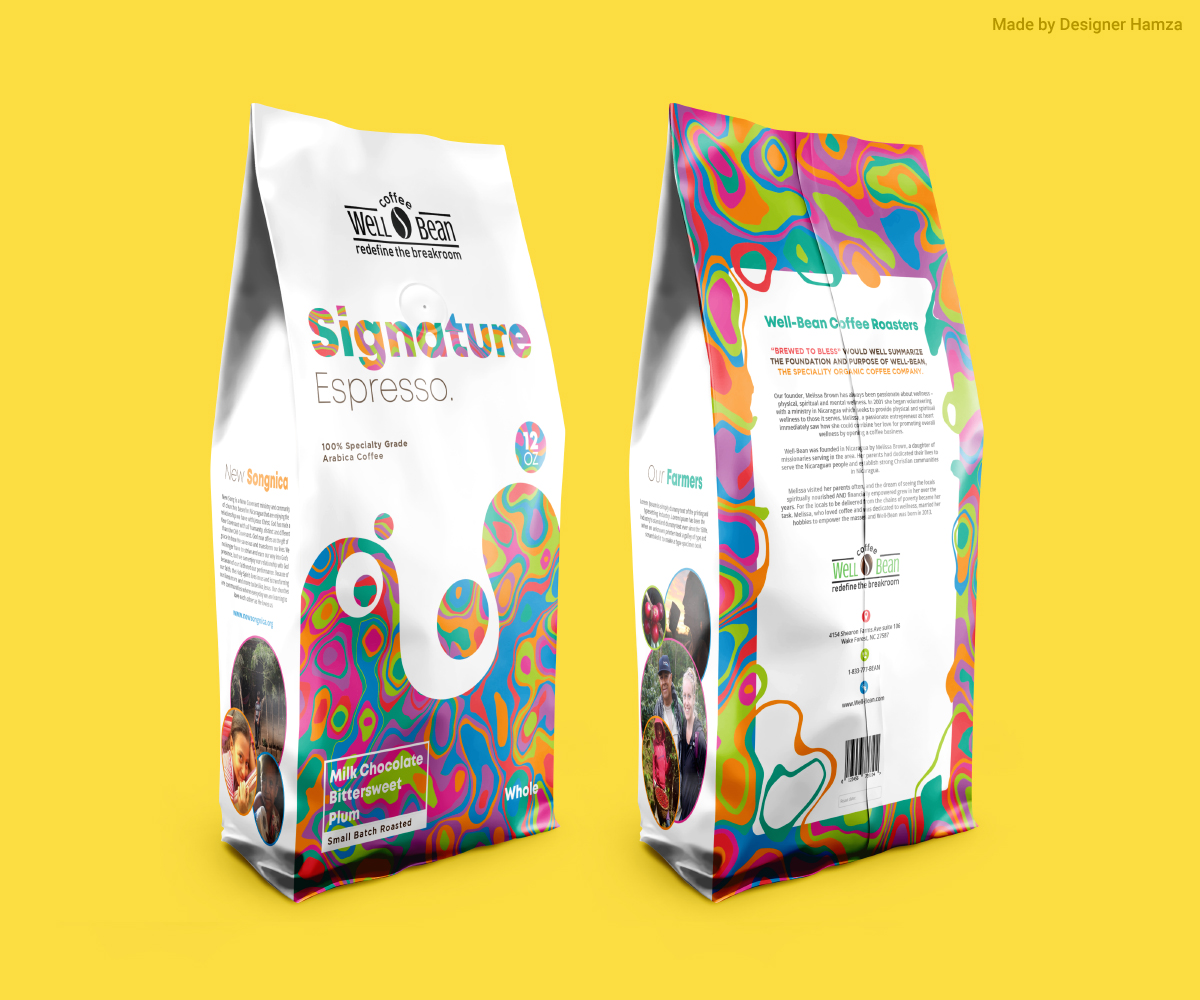 Verpackungs-Design von Designer Hamza für Well-Bean Coffee Roaster | Design #24292150