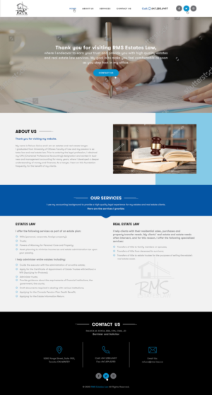 Website for legal services (estates law) called RMS ESTATES LAW | Web Design by Ved Web Services