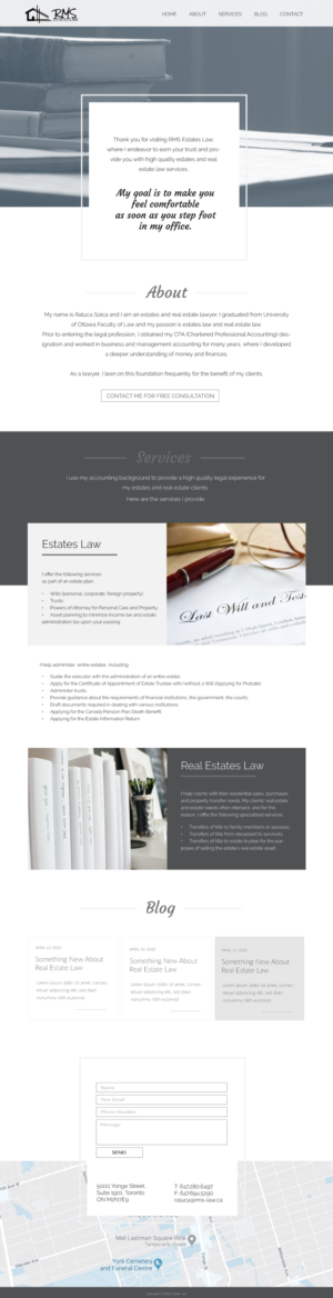 Website for legal services (estates law) called RMS ESTATES LAW | Web Design by coo.lt