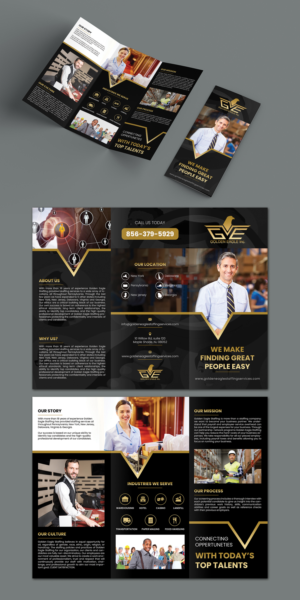 Broschüren-Design von BLUE WINGS für Golden Eagle Staffing Agency | Design #24324452