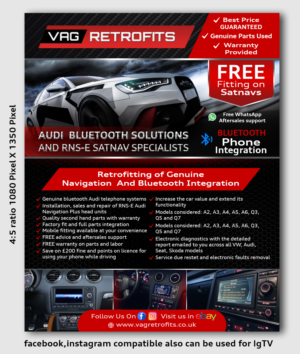 Upgrading your Audi car with original navigation system and bluetooth telephone integration | Werbe-Design von TSU Creations