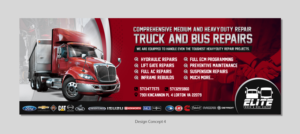 Elite Truck & Bus Center, Truck Repair, Light.medium duty trucks | Banner Ad Design by D Creative