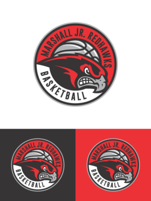 Marshall Jr. Redhawks Basketball | Logo Design by Gigih Rudya