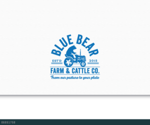 Blue Bear Farm & Cattle Co.   From our pasture to your plate  Est'd 2015 | Logo Design by AD-X