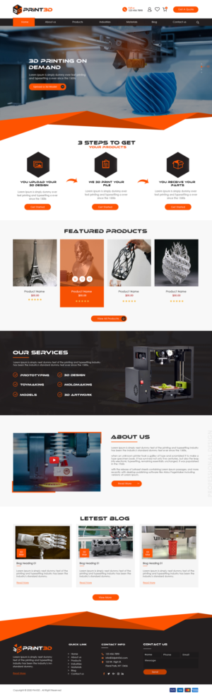 3d Print3d Web page Design for a small 3D printing company | Web-Design von bdesigner9