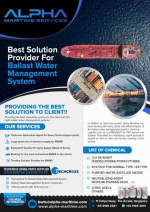 Ship Supplier - Ballast Water Treatment Specialized Company, Chemical Supply | Flyer Design by SAI DESIGNS