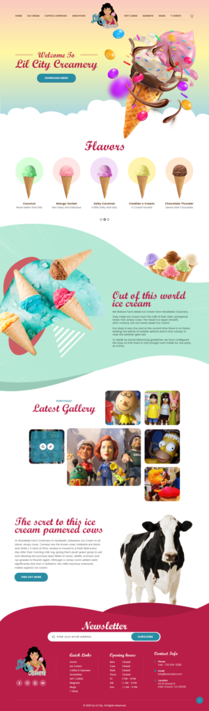 Facelift for a tiny Ice Cream and Coffee shop website, etc | Web-Design von nzdesigners