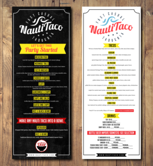 Nauti Taco Menu Design for new restaurant | Menu Design by SAI DESIGNS