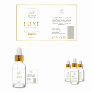   Luxury Face Oil Label  | Label Design by OroojF