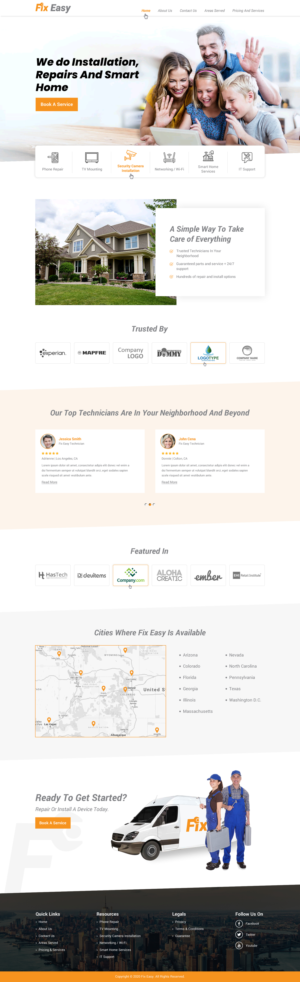 Fix Easy (Smart Home, Installation, Repair Industry) (Contest) | Web Design by Sbss