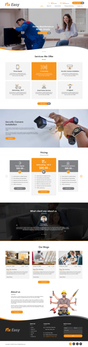 Fix Easy (Smart Home, Installation, Repair Industry) (Contest) | Web Design by bdesigner9