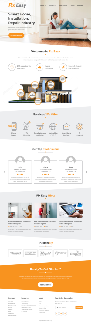 Fix Easy (Smart Home, Installation, Repair Industry) (Contest) | Web Design by Starlyn DS