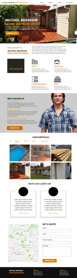 One page site for a home improvement construction company | Web Design by AnneWanjiku