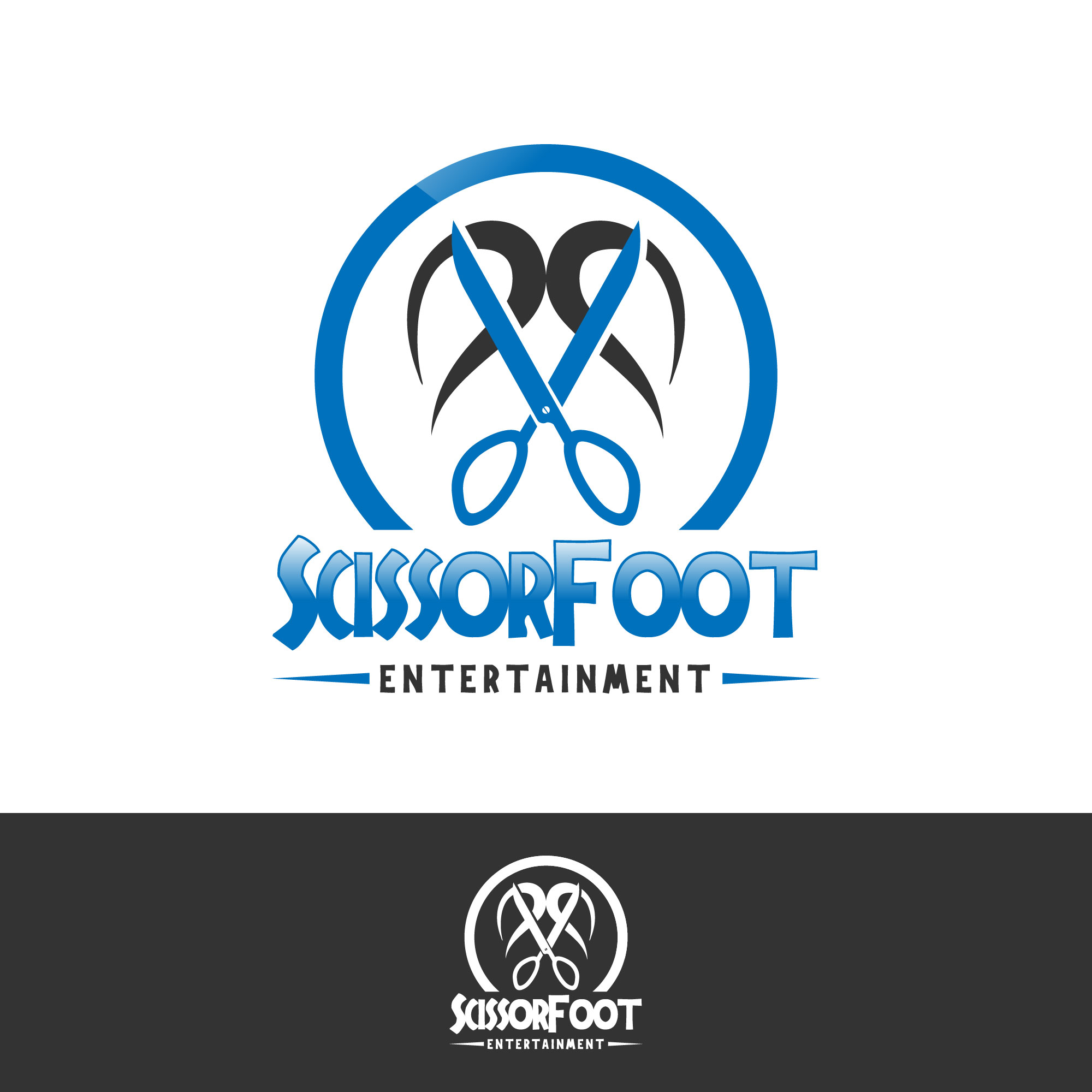 Logo- und Visitenkarten-Design von kaushal 05 für ScissorFoot Entertainment | Design #24560378