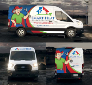 SMART HEAT HEATING AND COOLING WORKING VAN | Car Wrap Design by Kira.graphics