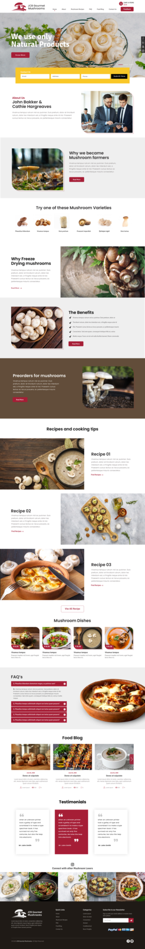 JCB Gourmet Mushrooms web presence and site | Web-Design von sai.designer87