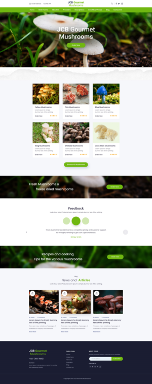 JCB Gourmet Mushrooms web presence and site | Web-Design von Shijo John