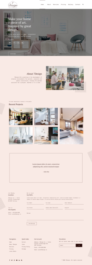 7Design website scandinavian interior design | Web Design by Mukarram Haidari