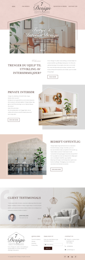 7Design website scandinavian interior design | Web Design by Starlyn DS