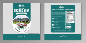 1# Ground Beef Brick Label - Front and Back | Graphic Design by SAI DESIGNS