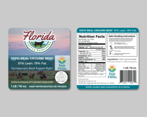 1# Ground Beef Brick Label - Front and Back | Graphic Design by vpt_creations