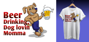 Dog lovin Beer mom | T-shirt Design by Al Pech