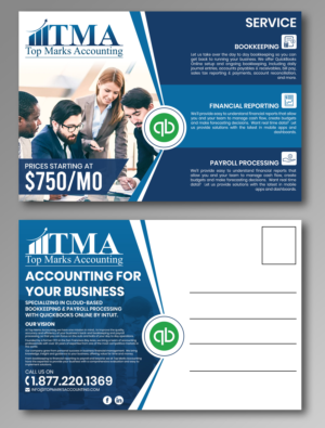 Top Marks Accounting - New Postcard for B2B marketing | Postcard Design by SAI DESIGNS