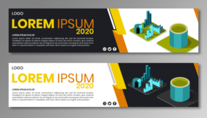 Banners in isometric perspective for a line of business application for an economics consultancy | Grafik-Design von SAI DESIGNS