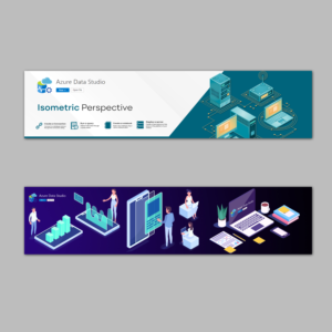 Banners in isometric perspective for a line of business application for an economics consultancy | Grafik-Design von M 8