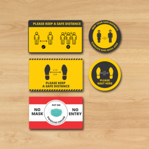 Design signage labels for Social distancing | Aufkleber-Design von ecorokerz