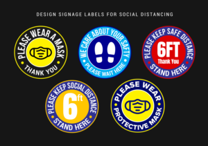 Design signage labels for Social distancing | Aufkleber-Design von ARTOGRAPHY