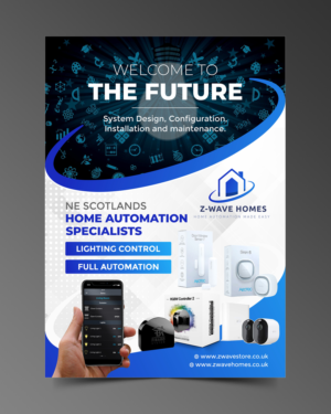 Z-wave Homes 1st Flyer promoting new business for home automation* | Flyer Design by ecorokerz