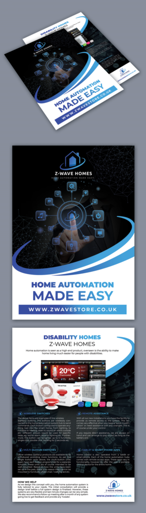 Z-wave Homes 1st Flyer promoting new business for home automation* | Flyer Design by BLUE WINGS