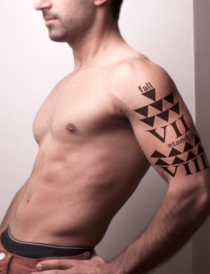 Mens Back of arm - line and dot work | Tattoo-Design von Milab Signatures