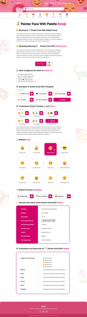 Design Emoji directory website with a modern look | Web-Design von Cynor Designs