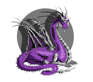 Silvery Purple Dragon | Graphic Design by Tomi Ax