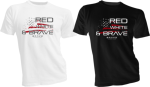 Red White and Brave tee shirt design | T-shirt Design by bacujkov