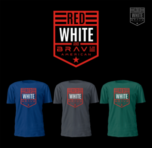 Red White and Brave tee shirt design | T-shirt Design by D'Mono