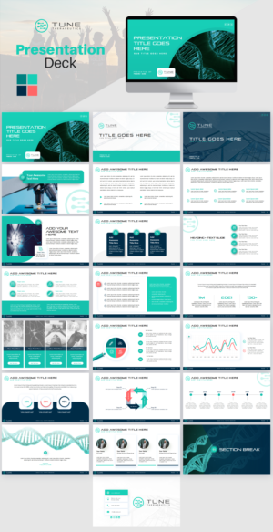 Tune Therapeutics is a biotech company that needs a powerpoint theme. | PowerPoint-Design von IndreDesign