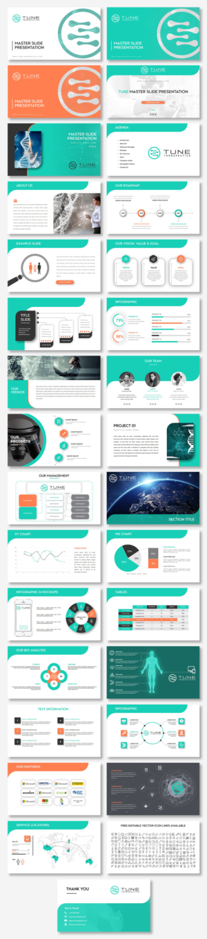 Tune Therapeutics is a biotech company that needs a powerpoint theme. | PowerPoint Design by Luvinda