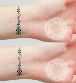 Wrist tattoo - Arrow / Branden / Femine details  | Tattoo Design by Indre Ta