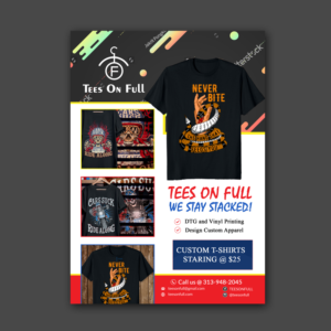 T SHIRT BUSINESS That needs a Flyer of SERVICES offered (LOGO PROVIDED) | Flyer-Design von Schöpfer