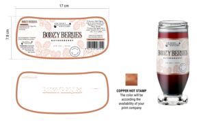 Kiwi Spirit Distillery - Boozy Berries Label | Label Design by SofiaDesignStudio