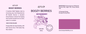 Kiwi Spirit Distillery - Boozy Berries Label | Label Design by OroojF