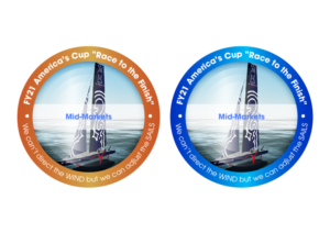 Logo and powerpoint design "FY21 America's Cup "Race to the Finish" | PowerPoint Design by Pixper