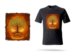 Money the root of all evil | T-shirt Design by Slant Line Media