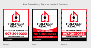 Real Estate Listing Signs for standard Yard arms  | Schilder-Design von ARTOGRAPHY