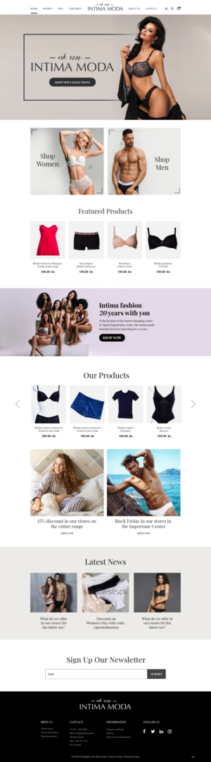 Web Design by pb for Intima moda d.o.o. | Design #24974672