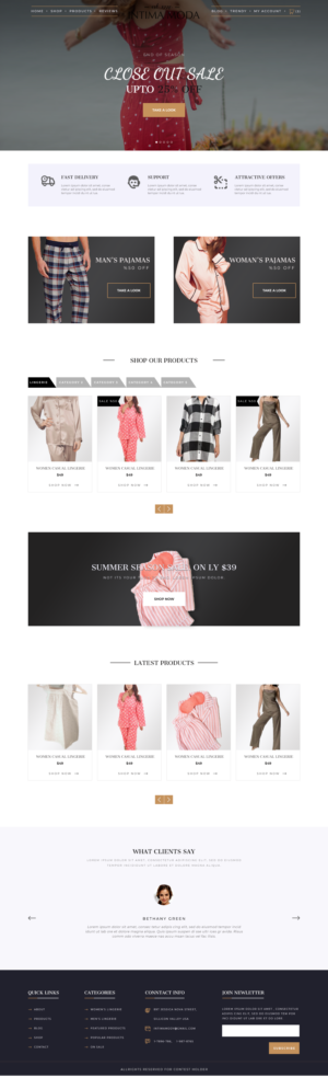 Web Design by Faizan Qadir for Intima moda d.o.o. | Design #25101739