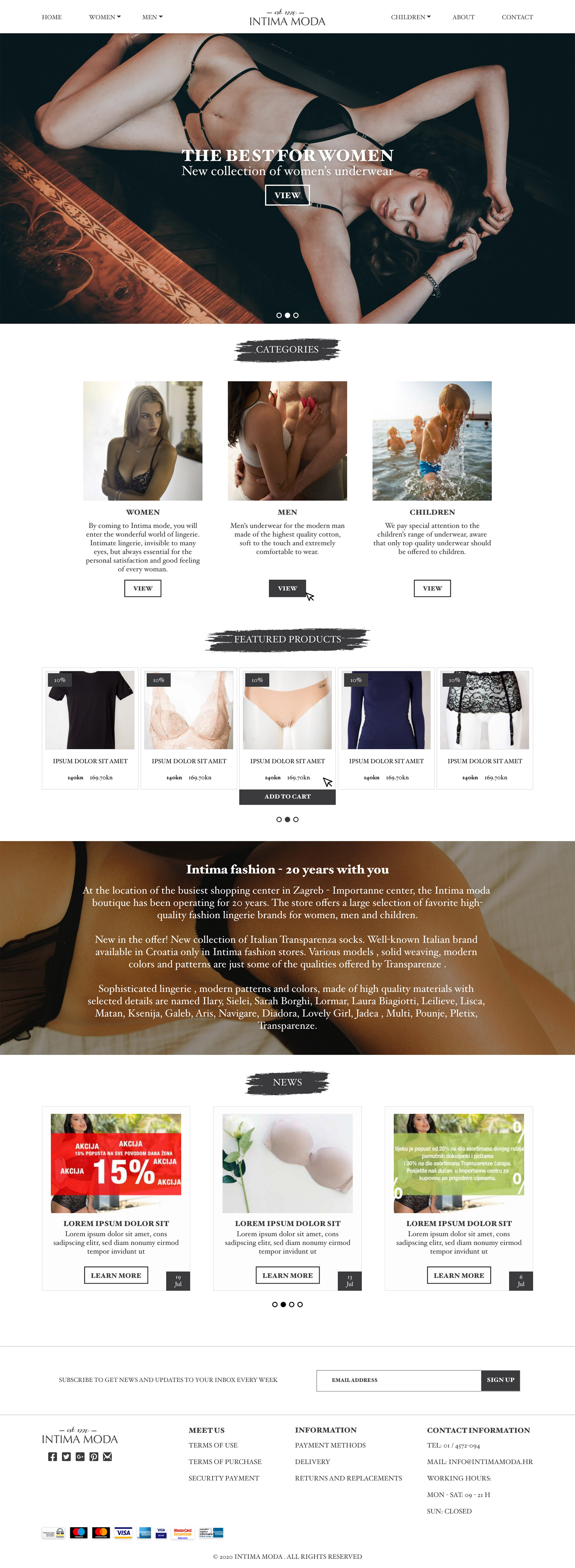 Web Design by ABSK for Intima moda d.o.o. | Design #25002205